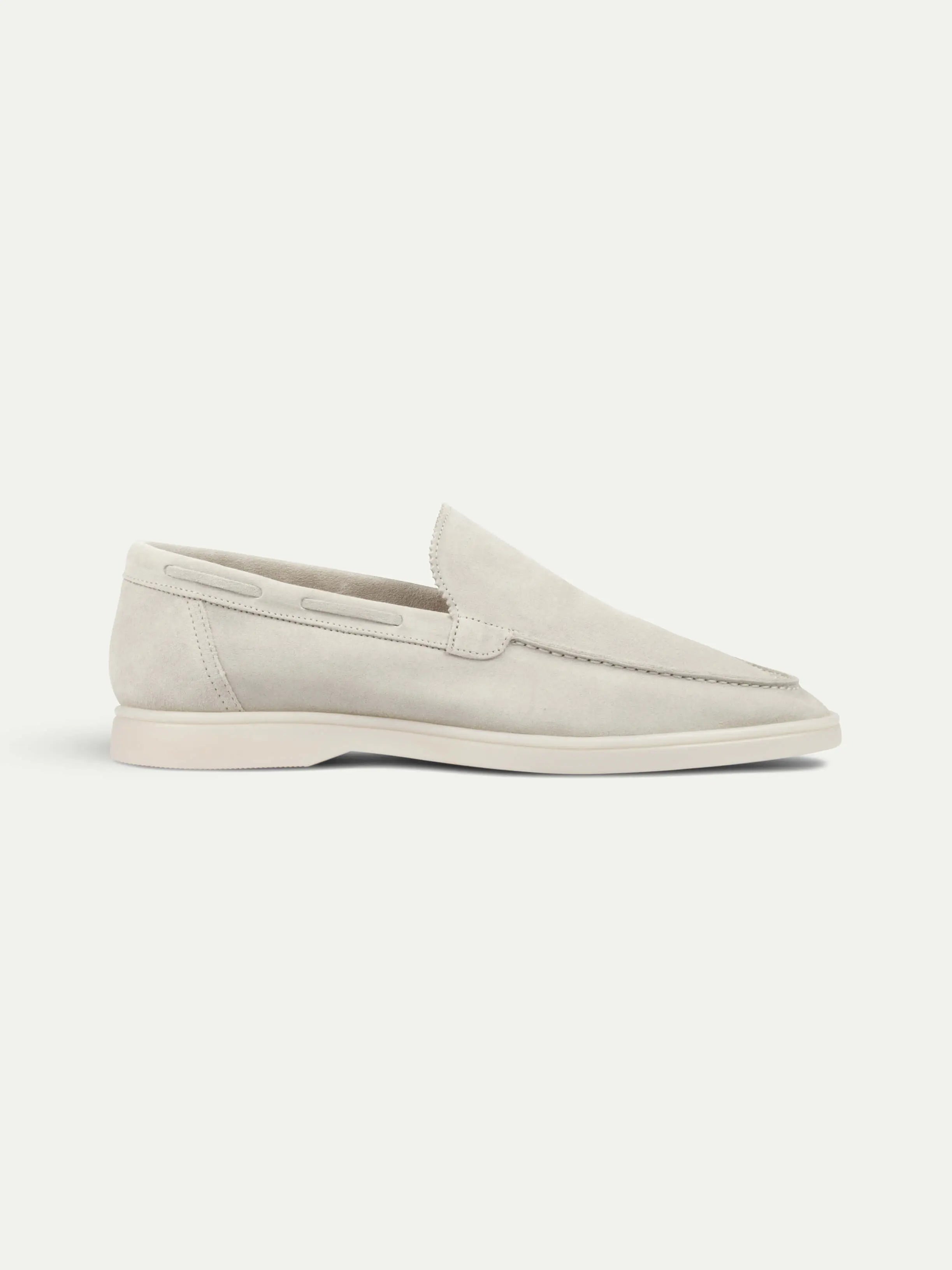 Light Grey Loafers – Elegant Suede Loafers Maseer