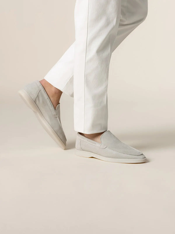 Light Grey Loafers – Elegant Suede Loafers Maseer