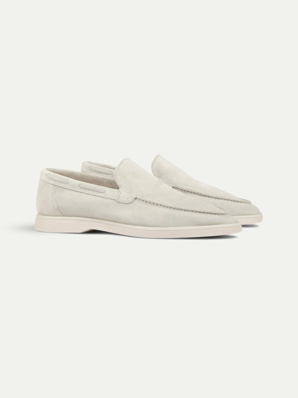 Light Grey Loafers – Elegant Suede Loafers Maseer