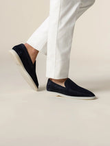 Dark Navy Loafers – Premium Suede Loafers Maseer