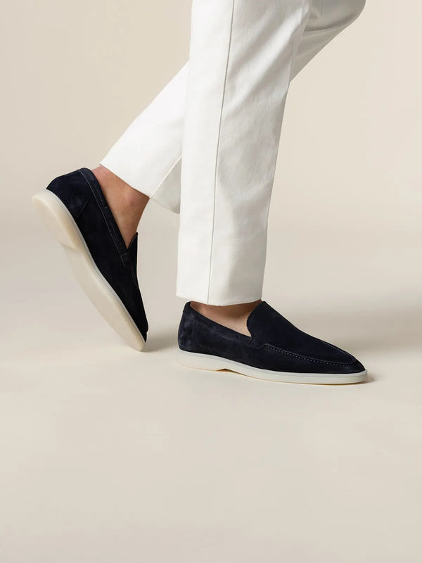 Dark Navy Loafers – Premium Suede Loafers Maseer