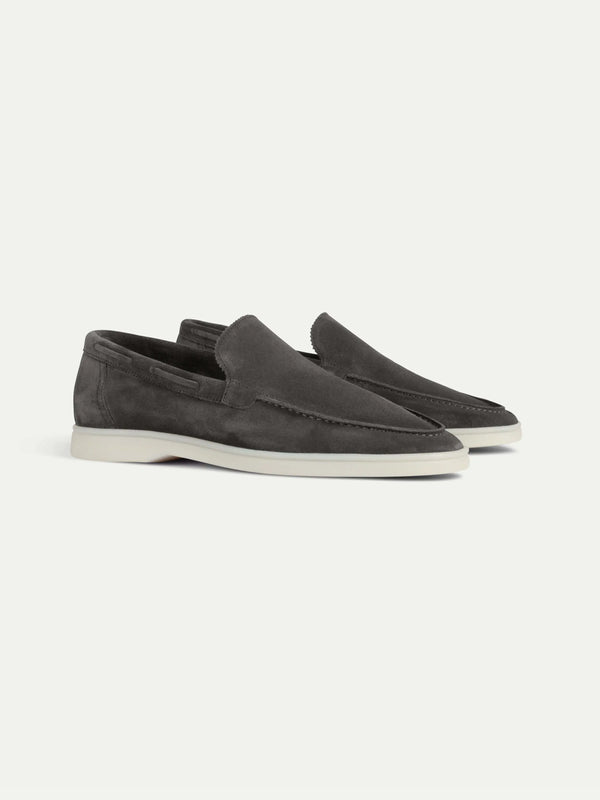 Dark Grey Loafers – Elegant Suede Loafers Maseer