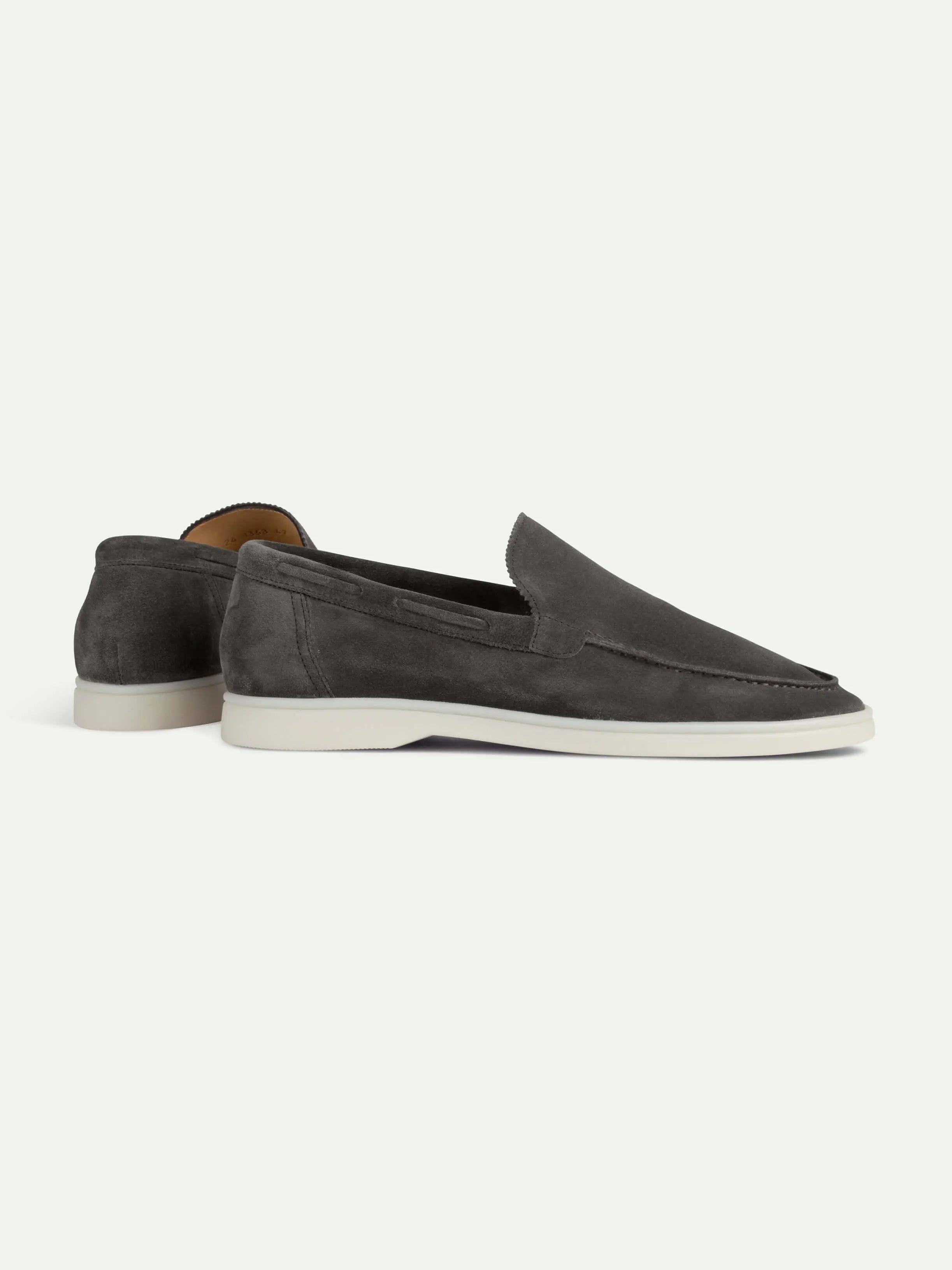 Dark Grey Loafers – Elegant Suede Loafers Maseer