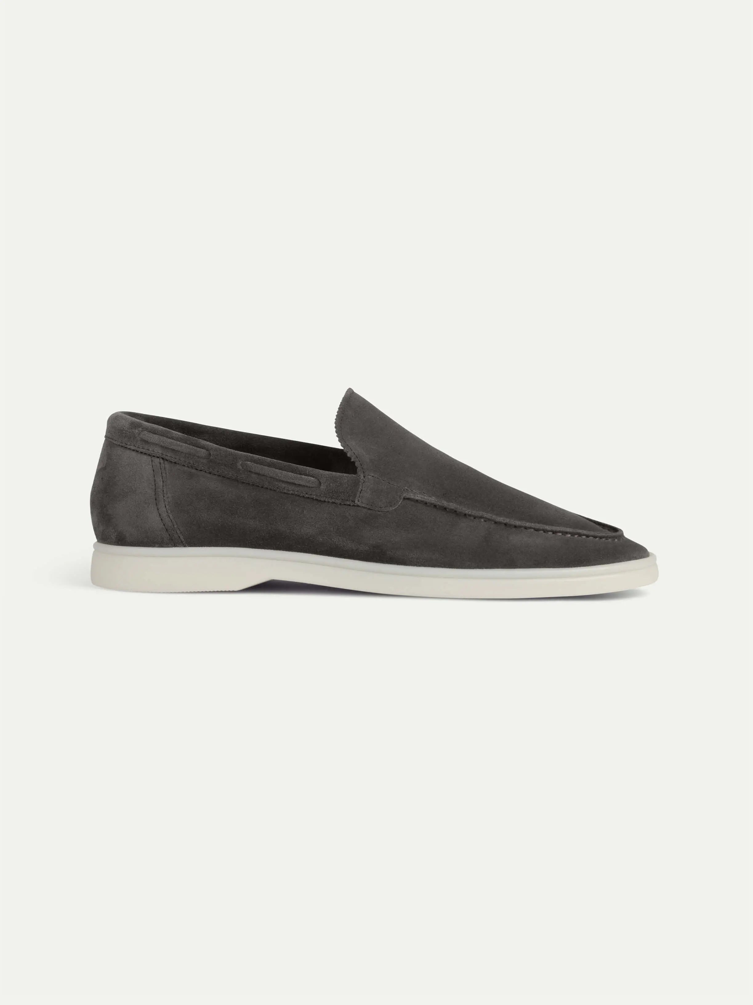 Dark Grey Loafers – Elegant Suede Loafers Maseer